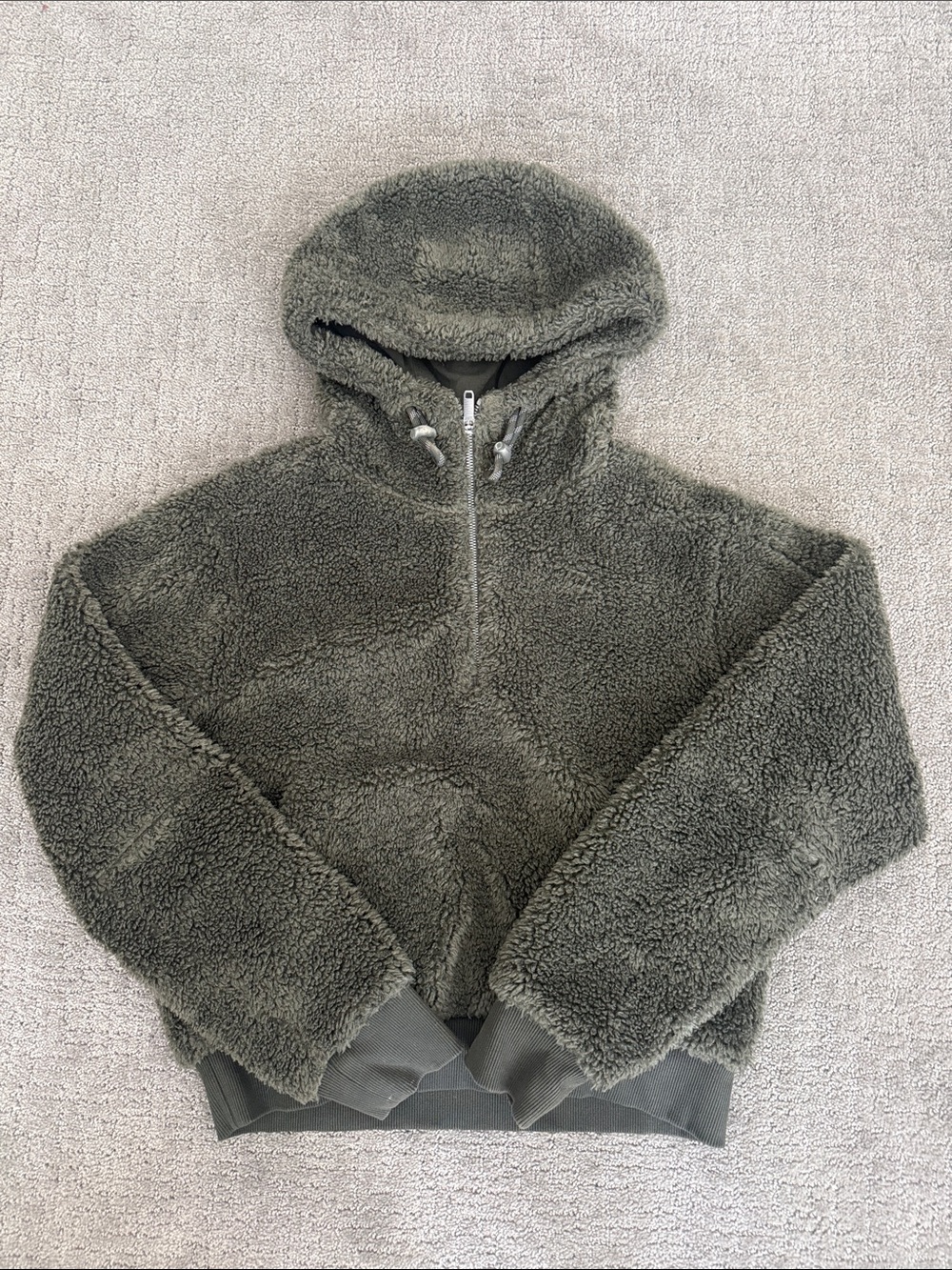 Lululemon Hooded Sherpa Pullover Sweater - Olive Green